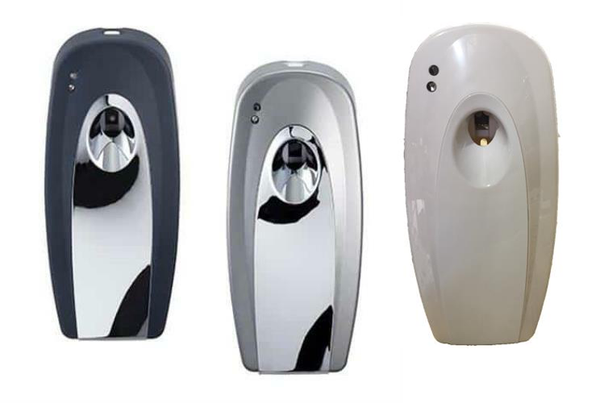 Metered Aerosol Dispenser AD100 - White, Matt Black/Chrome & Matt Silver/Chrome