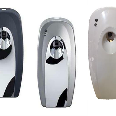 Metered Aerosol Dispenser AD100 - White, Matt Black/Chrome & Matt Silver/Chrome